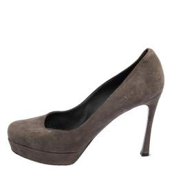 Yves Saint Laurent Grey Suede Pumps Size 40