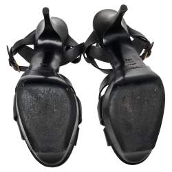 مملوكة مسبقًا صندل إيف سان لوران تريبيوت جلد أسود مقاس 40.5