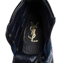 Yves Saint Laurent Black Patent Leather High Top Sneakers Size 41
