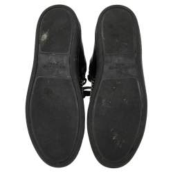 Pre Owned حذاء رياضي إيف سان لوران جلد أسود مرصع بعنق مرتفع مقاس 36.5