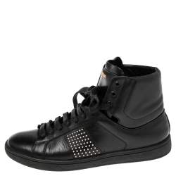 Saint Laurent Studded SL/16H Black Leather High-top Sneakers, Size