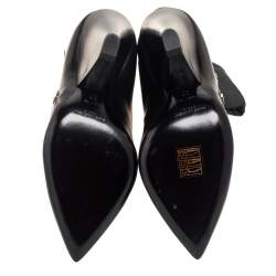 Pre Owned Yves Saint Laurent Black Leather Side Zip Ankle Boots Size 37