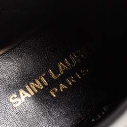 Pre Owned Yves Saint Laurent Black Leather Side Zip Ankle Boots Size 37