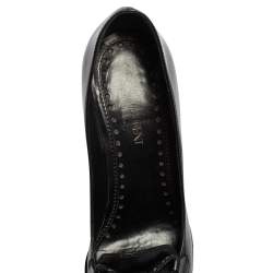 Pre Owned Yves Saint Laurent Black Leather Loafer Pumps Size 37
