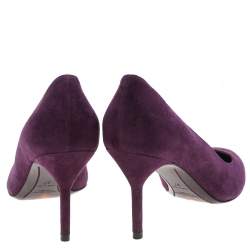 Pre Owned Yves Saint Laurent Purple Suede Pointed Toe Pumps Size 37