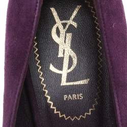 Pre Owned Yves Saint Laurent Purple Suede Pointed Toe Pumps Size 37