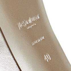 مملوكة مسبقًا Yves Saint Laurent Metallic Gold Leather Tribtoo Platform Pumps Size 40