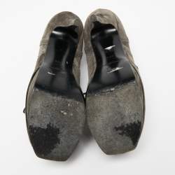  Yves Saint Laurent Grey Suede Janis Booties Size 39.5