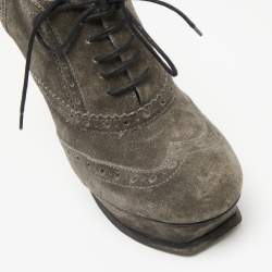  Yves Saint Laurent Grey Suede Janis Booties Size 39.5
