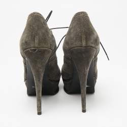  Yves Saint Laurent Grey Suede Janis Booties Size 39.5