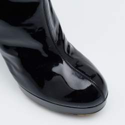 مملوكة مسبقًا حذاء بوت طول ركبة إيف سان لوران جلد لامع أسود مقاس 40