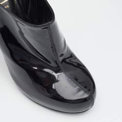 Yves Saint Laurent Black Patent Leather Platform Booties Size 38.5