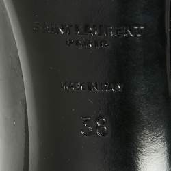 مملوكة مسبقًا Yves Saint Laurent Black Patent Leather Zoe Studded Pointed Toe Pumps Size 38