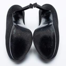 Pre Owned Yves Saint Laurent Black Suede Tribtoo Platform Pumps Size 35