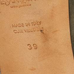 Pre Owned Yves Saint Laurent Multicolor Suede Slingback Platform Sandals Size 39