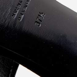 Pre Owned Yves Saint Laurent Pink/Black Suede And Patent Leather Platform Sandals Size 37.5