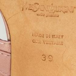 مملوكة مسبقًا Yves Saint Laurent Pink Leather Cross Strap Buckle Sandals Size 39