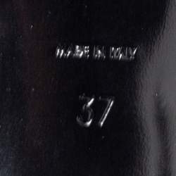 Pre Owned Yves Saint Laurent Black Patent Leather Tribute Platform Sandals Size 37