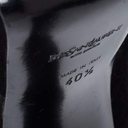 Pre Owned حذاء كعب عالي إيف سان لوران بالاس سويدي أسود مقدمة مفتوحة مقاس 40.5