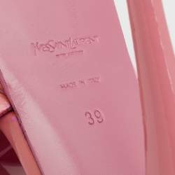 مملوكة مسبقًا Yves Saint Laurent Pink Patent Leather Tribute Platform Sandals Size 39