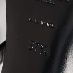 Pre Owned Yves Saint Laurent Black Leather Platform Sandals Size 37.5