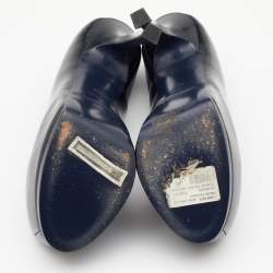 Pre Owned Yves Saint Laurent Emeral Green Patent Leather Tribtoo Platform Pumps Size 36