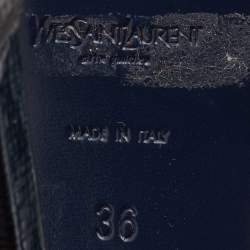 Pre Owned Yves Saint Laurent Emeral Green Patent Leather Tribtoo Platform Pumps Size 36