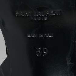 مملوكة مسبقًا Yves Saint Laurent Black Patent Leather Tribute Platform Sandals Size 39