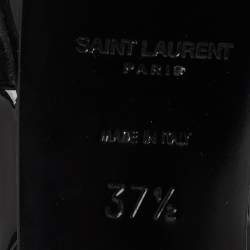 مملوكة مسبقًا Yves Saint Laurent Black Patent Tribute Ankle Strap Sandals Size 37.5