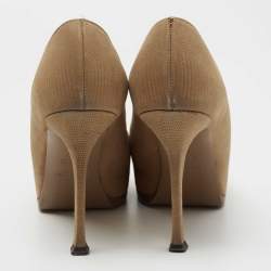 Yves Saint Laurent Brown Nubuck Leather Tribtoo  Pumps Size 36