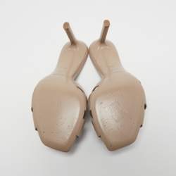 مملوكة مسبقًا Yves Saint Laurent Beige Leather Tribute Sandals Size 36