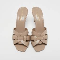 مملوكة مسبقًا Yves Saint Laurent Beige Leather Tribute Sandals Size 36