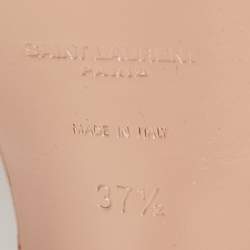 Pre Owned Yves Saint Laurent Pink Lizard Embossed Leather Tribute Ankle Strap Sandals Size 37.5