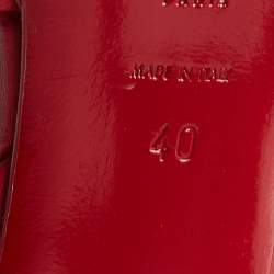 مملوكة مسبقًا Yves Saint Laurent Red Leather Tribute Platform Sandals Size 40