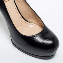 Pre Owned Yves Saint Laurent Black Leather Tribtoo Pumps Size 38