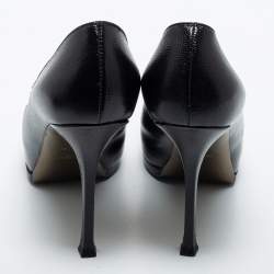 Pre Owned Yves Saint Laurent Black Leather Tribtoo Pumps Size 38