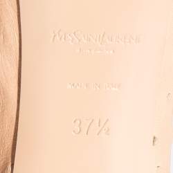 Pre Owned Yves Saint Laurent Beige Ostrich Leather Tribtoo Platform Pumps Size 37.5