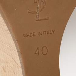 مملوكة مسبقًا Yves Saint Laurent Red/White Flower Print Canvas Wedge Pumps Size 40