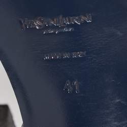 Pre Owned Yves Saint Laurent Blue Leather Tribute Sandals Size 41