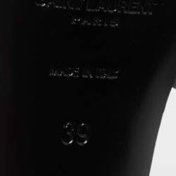 Pre Owned Yves Saint Laurent Black Patent Tribute Sandals Size 39