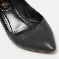 Pre Owned Yves Saint Laurent Black Leather Anja Pumps Size 37