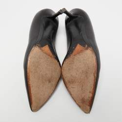 Pre Owned Yves Saint Laurent Black Leather Anja Pumps Size 37