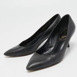 Pre Owned Yves Saint Laurent Black Leather Anja Pumps Size 37