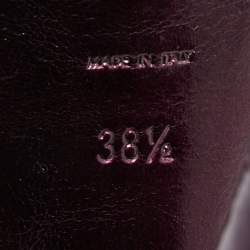 Pre Owned Yves Saint Laurent Metallic Purple Leather Tribute Sandals Size 38.5