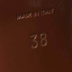 Pre Owned Yves Saint Laurent Brown Leather Tribute Sandals Size 38