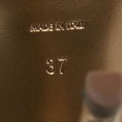 Pre Owned Yves Saint Laurent Gold Leather Tribute Sandals Size 37