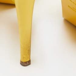 Pre Owned Yves Saint Laurent Yellow  Patent Tribute  Sandals Size 39.5