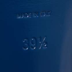 Pre Owned Yves Saint Laurent Blue Patent Tribute Sandals Size 39.5