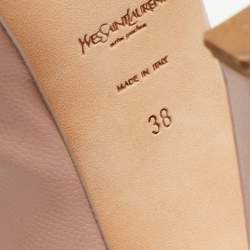 Pre Owned Yves Saint Laurent Pink Leather Tribtoo Pumps Size 38