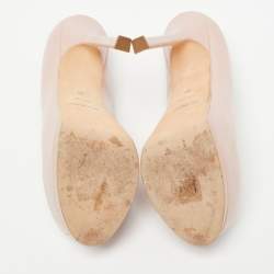 Pre Owned Yves Saint Laurent Pink Leather Tribtoo Pumps Size 38